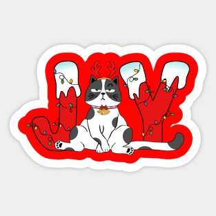 Joy - Angry Christmas Cat Sticker